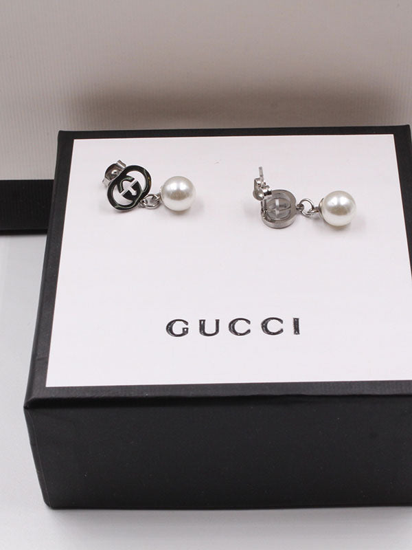 حلق قوتشي لولو ميتال ذهبي حلق gucci