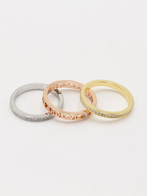 خواتم سواروفسكي مجموع 3 قطع خواتم Swarovski ملون 7