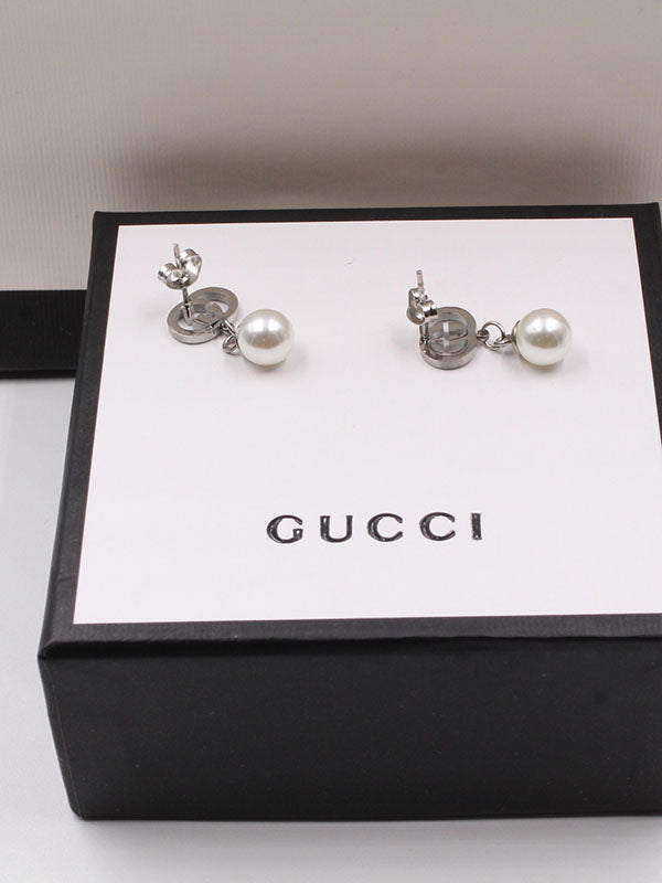 حلق قوتشي لولو ميتال ذهبي حلق gucci