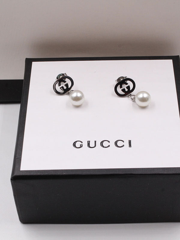 حلق قوتشي لولو ميتال ذهبي حلق gucci