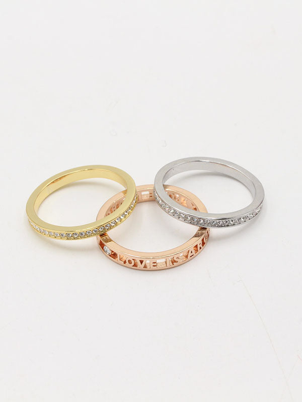 خواتم سواروفسكي مجموع 3 قطع خواتم Swarovski