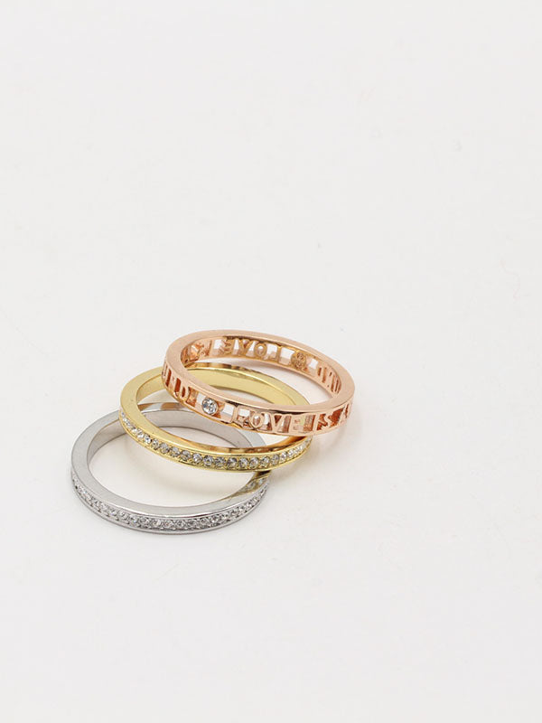 خواتم سواروفسكي مجموع 3 قطع خواتم Swarovski