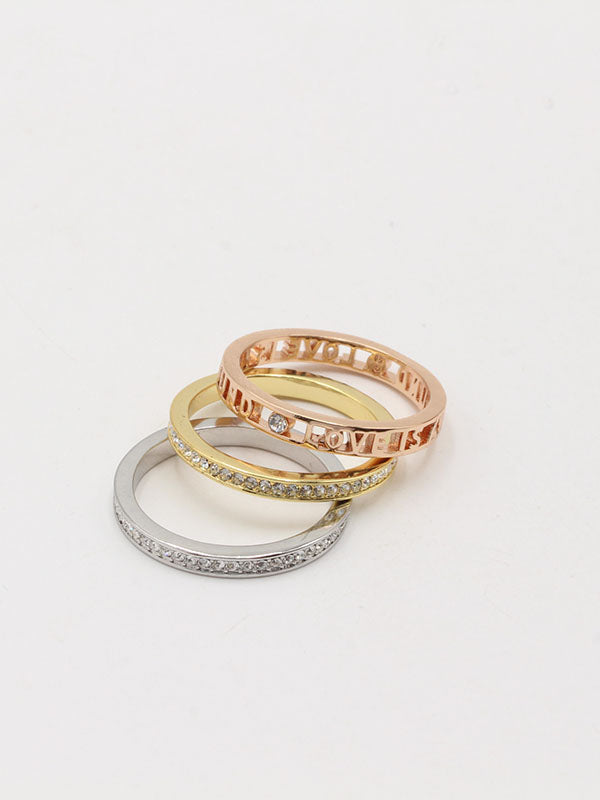 خواتم سواروفسكي مجموع 3 قطع خواتم Swarovski