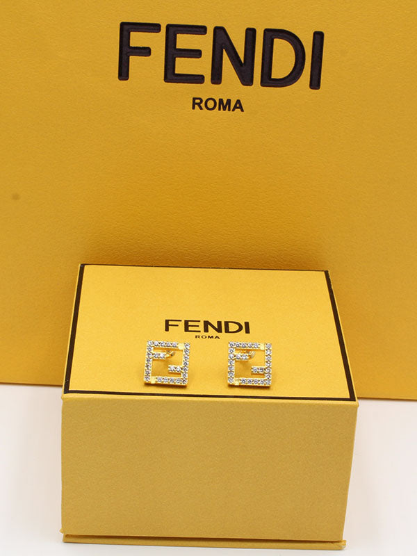 حلق فندي زركون سكوير حلق fendi