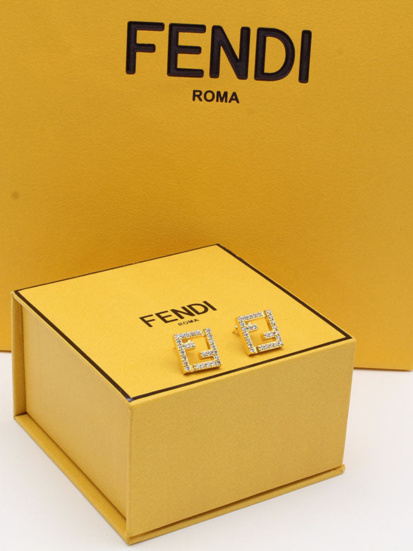 حلق فندي زركون سكوير حلق fendi
