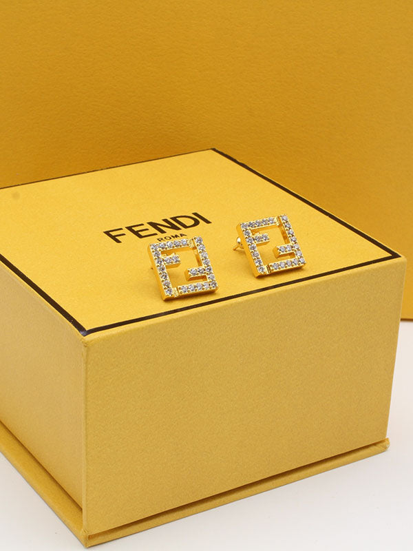 حلق فندي زركون سكوير حلق fendi