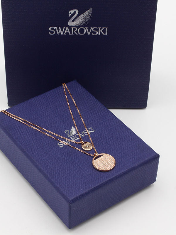 سلسال سواروفسكي دبل شاين روز قولد سلسال Swarovski