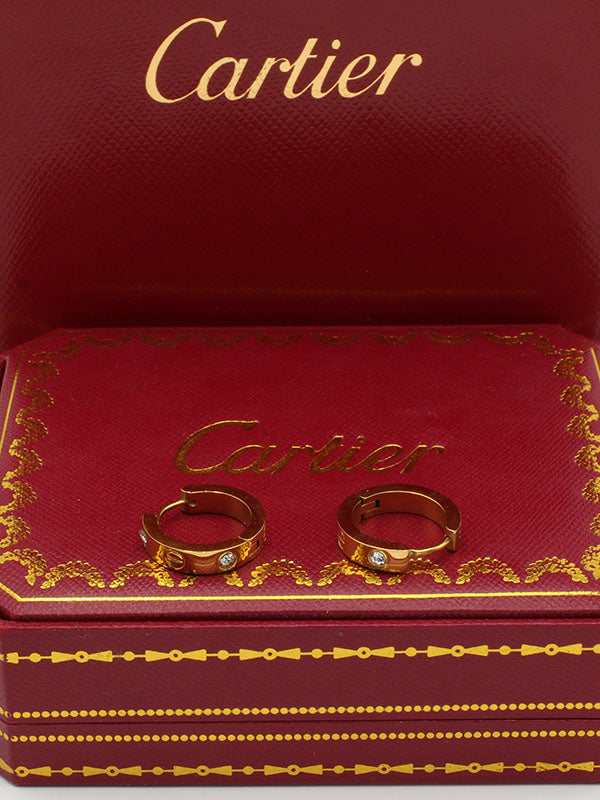 حلق كارتير مدور وسط زركون حلق CARTIER