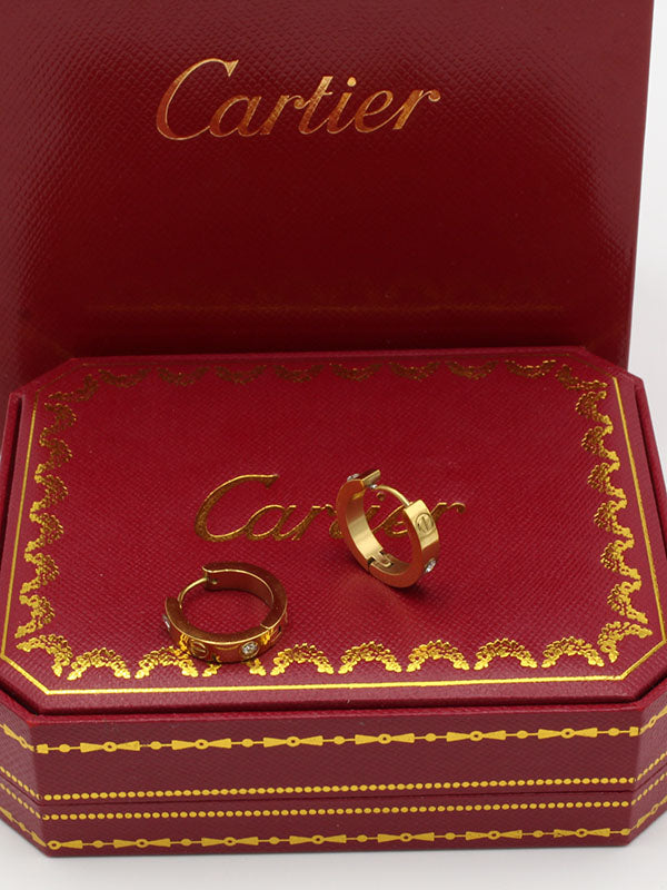 حلق كارتير مدور وسط زركون حلق CARTIER