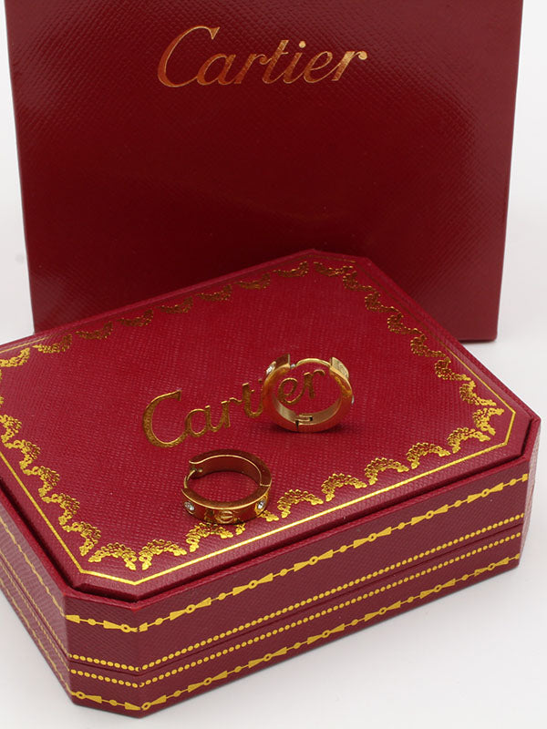 حلق كارتير مدور وسط زركون حلق CARTIER