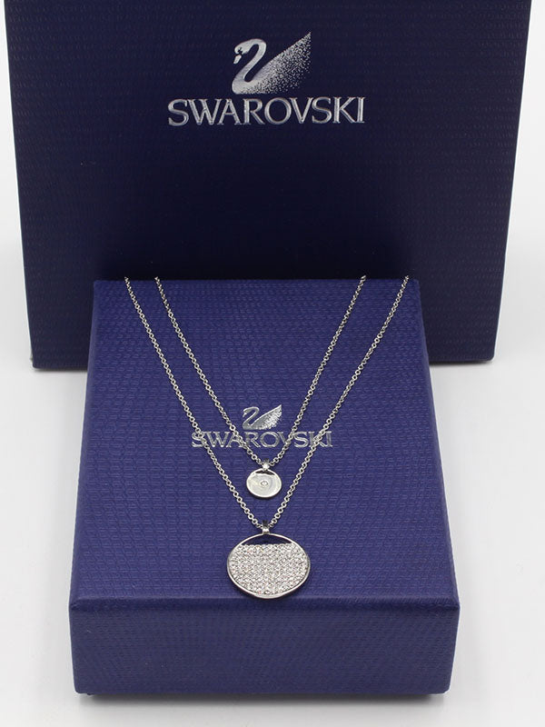 سلسال سواروفسكي دبل شاين روز قولد سلسال Swarovski فضي