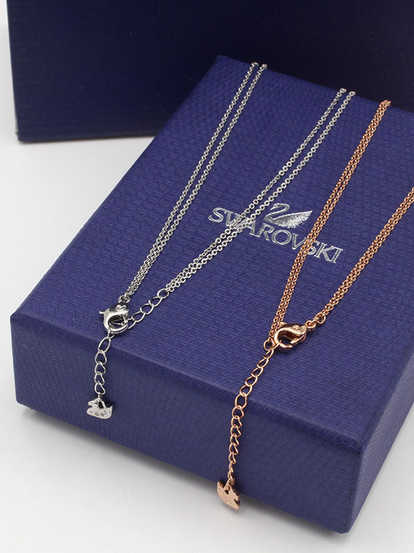 سلسال سواروفسكي دبل شاين روز قولد سلسال Swarovski