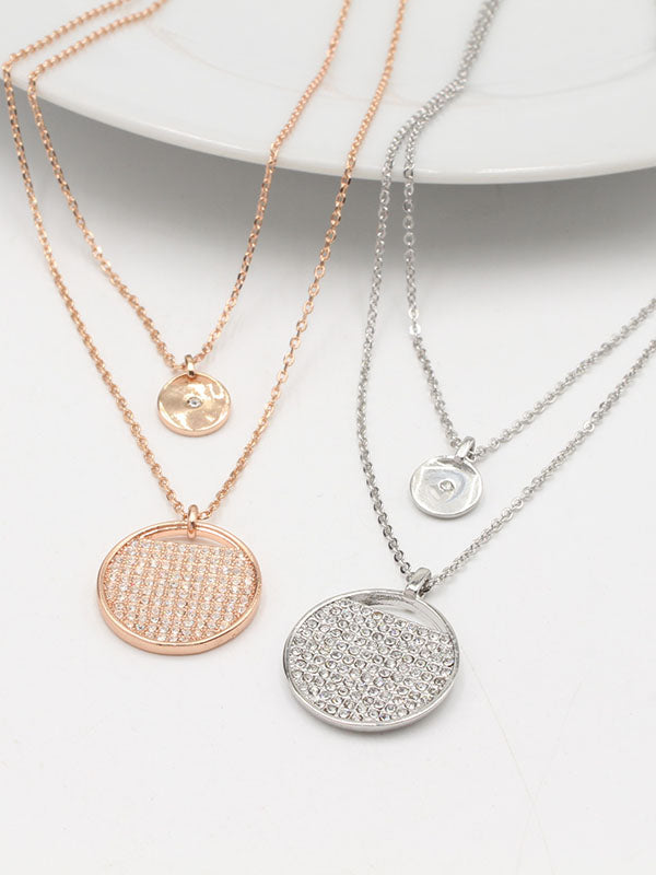 سلسال سواروفسكي دبل شاين روز قولد سلسال Swarovski