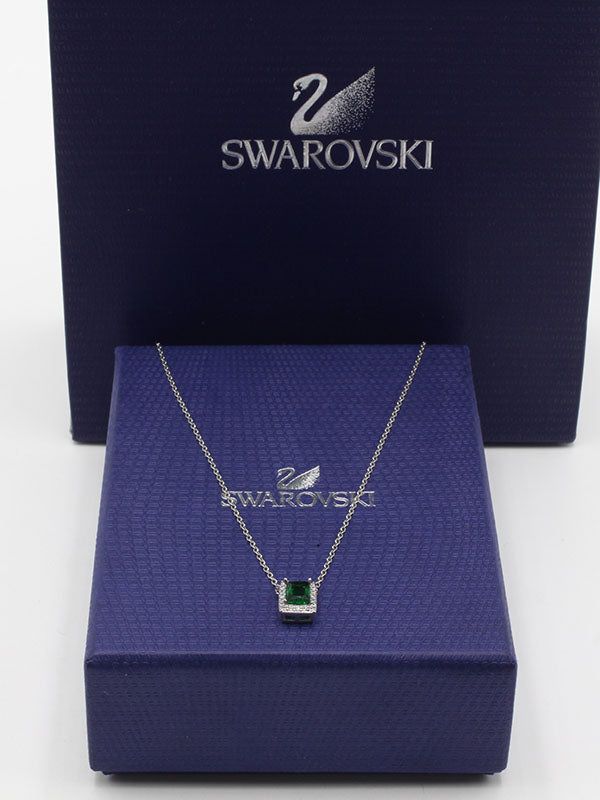 سلسال قرين سكوير ستون زركون سلسال Swarovski فضي