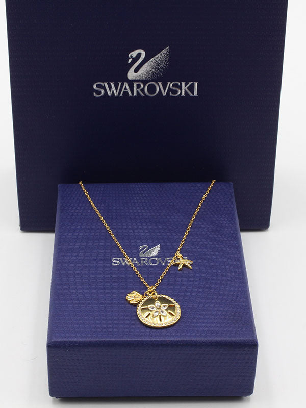 سلسال سواروفسكي سيركل اند فلاور ذهبي. سلسال Swarovski