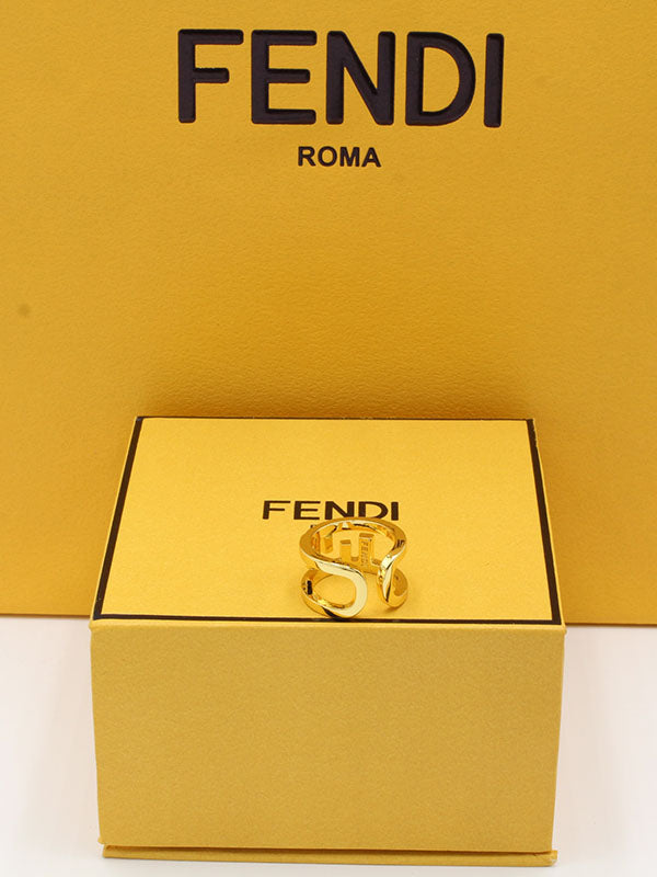 خاتم فندي عريض لوقو خواتم fendi