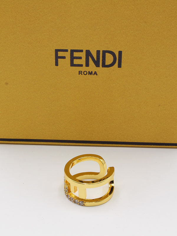 خاتم فندي عريض لوقو خواتم fendi