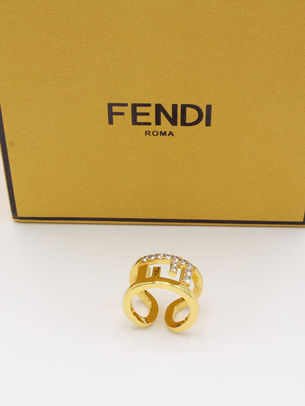 خاتم فندي عريض لوقو خواتم fendi