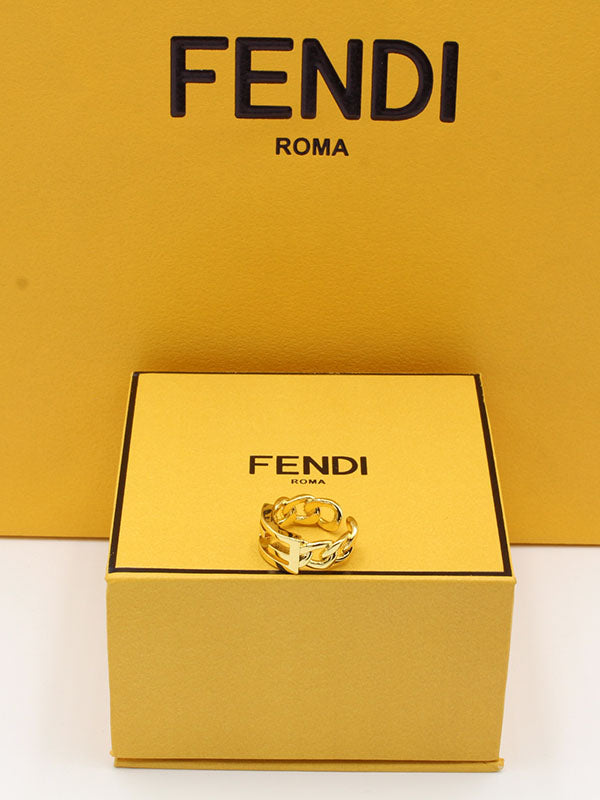 خاتم فندي جنزير لوقو خواتم fendi