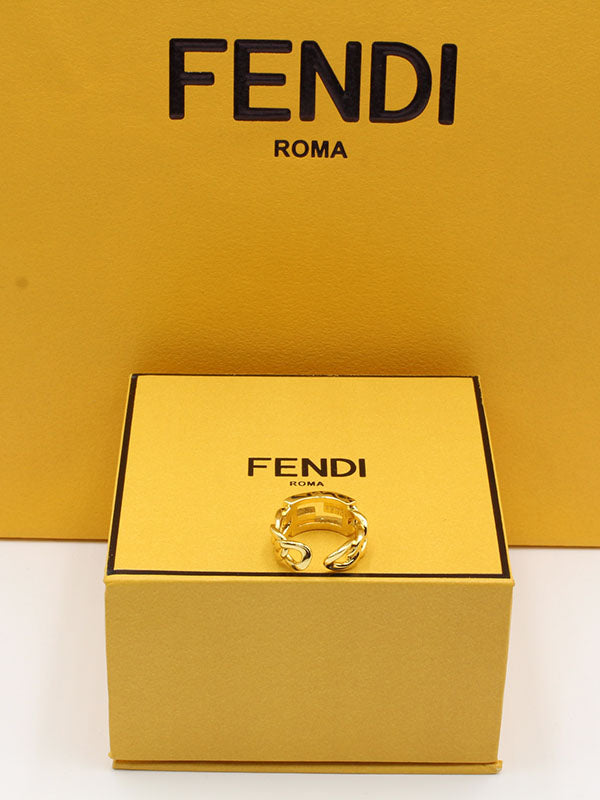 خاتم فندي جنزير لوقو خواتم fendi