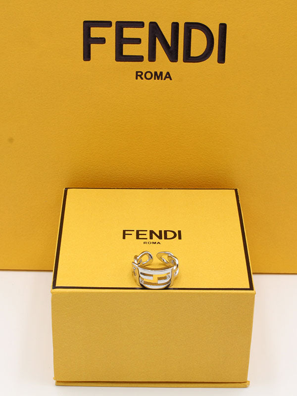 خاتم فندي جنزير لوقو خواتم fendi