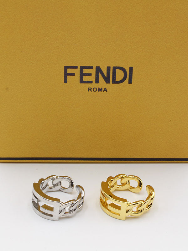 خاتم فندي جنزير لوقو خواتم fendi