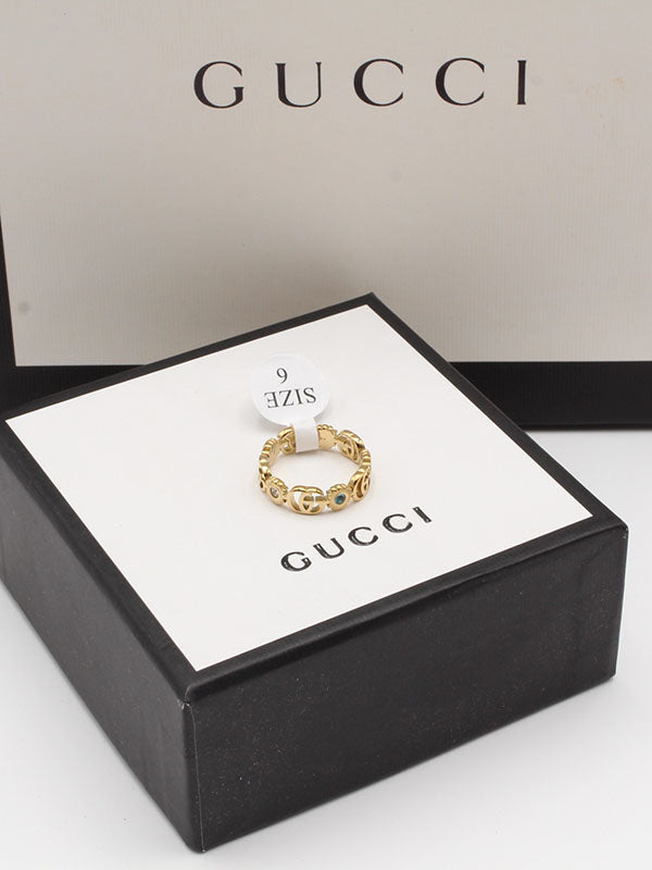 دبلة قوتشي ملونه ناعمة خواتم gucci ذهبي 6