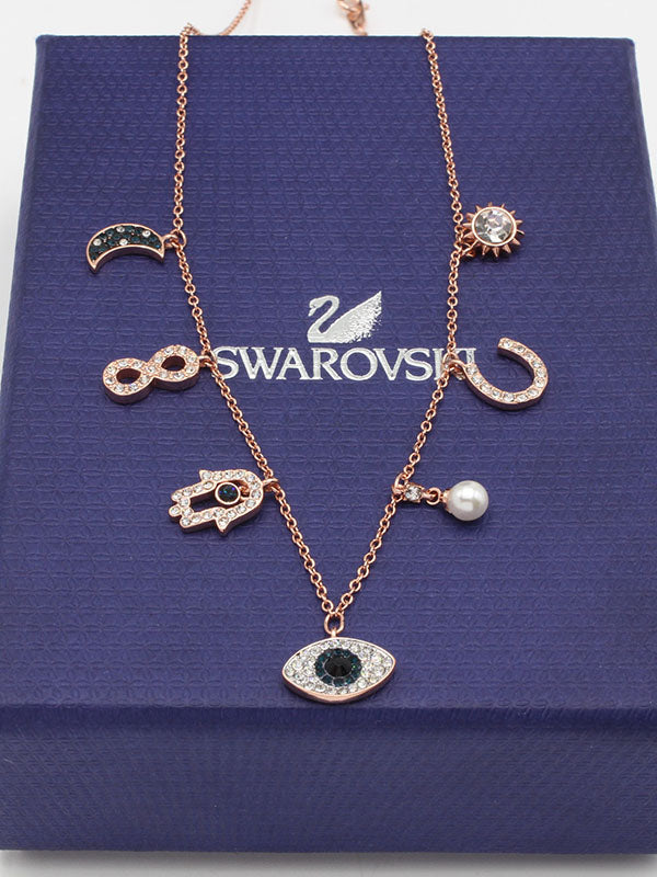 سلسال سواروفسكي ايز روز قولد سلسال Swarovski روز قولد