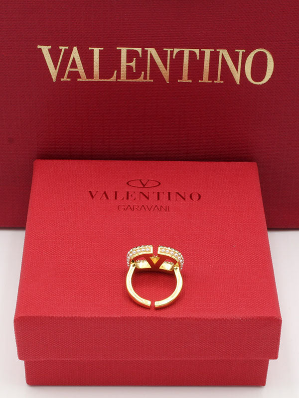 خاتم فالنتينو كريستال لوقو كبير خواتم VALENTINO