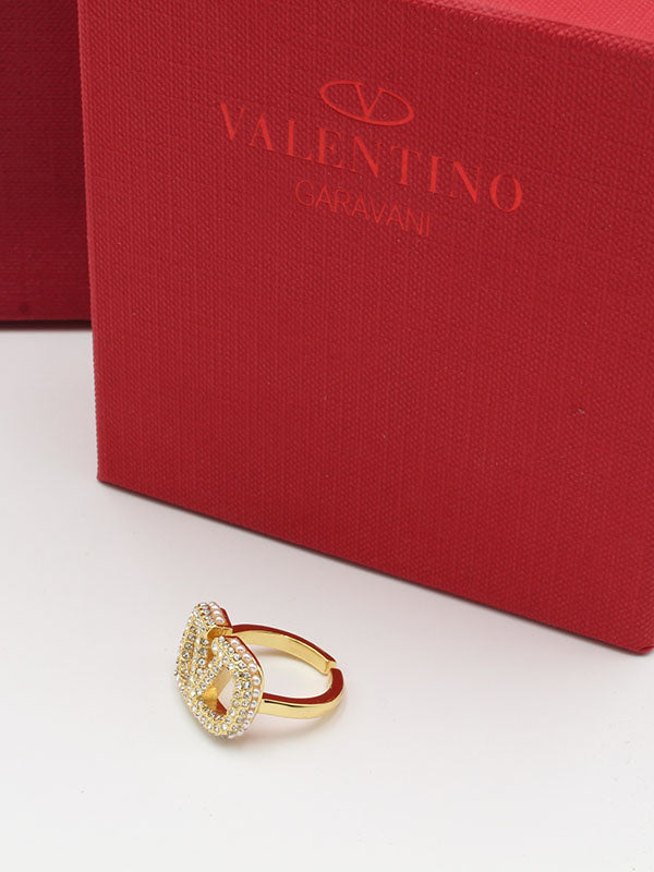 خاتم فالنتينو كريستال لوقو كبير خواتم VALENTINO