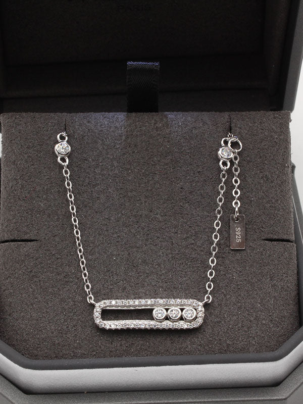 سلسال ميسيكا لونق فل زركون سلسال Swarovski فضي