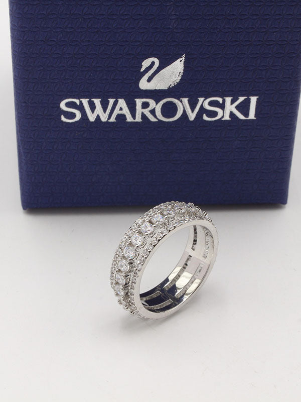 خاتم سواروفسكي دبله زركون خواتم Swarovski فضي 6