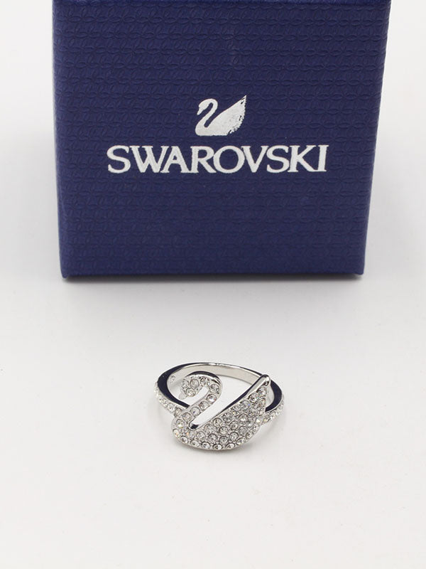 خاتم سواروفسكي سوان فضي خواتم Swarovski