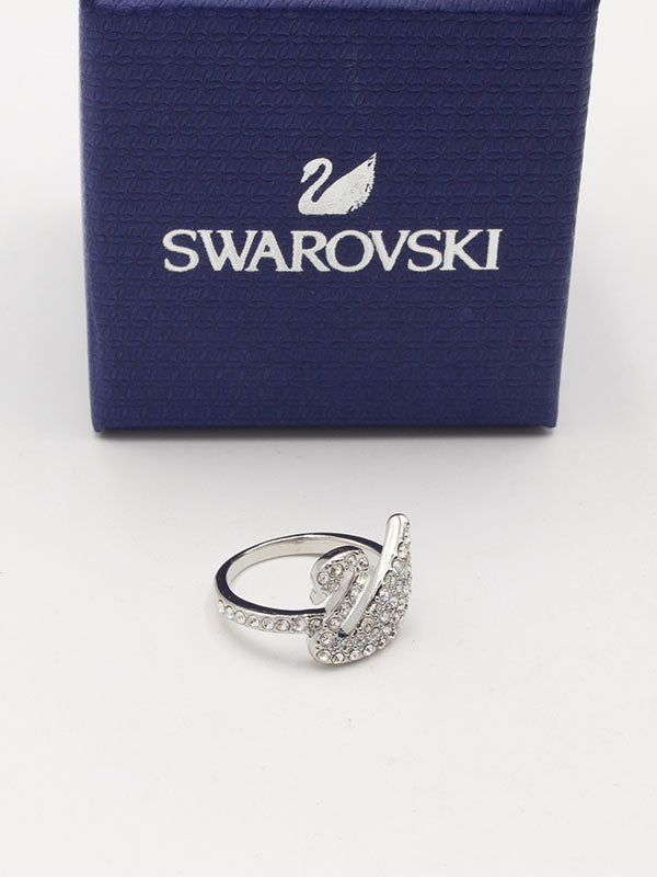 خاتم سواروفسكي سوان فضي خواتم Swarovski
