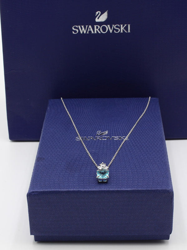 سلسال سواروفسكي زركون فضي سماوي سلسال Swarovski