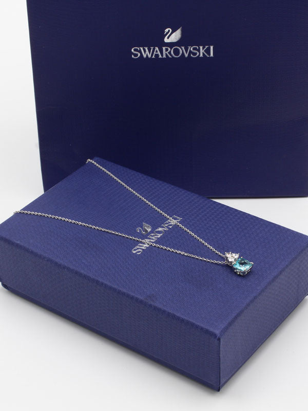 سلسال سواروفسكي زركون فضي سماوي سلسال Swarovski