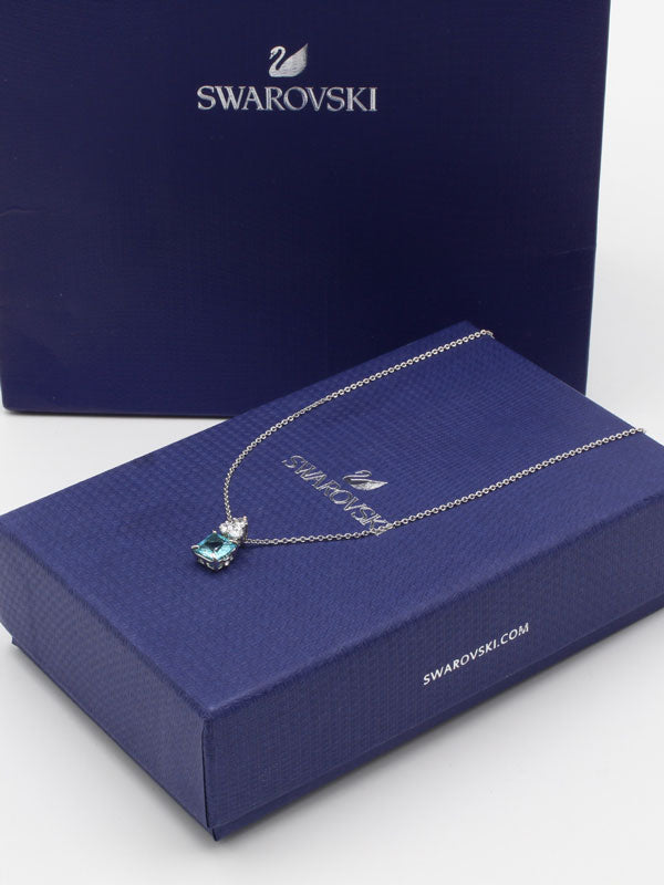 سلسال سواروفسكي زركون فضي سماوي سلسال Swarovski