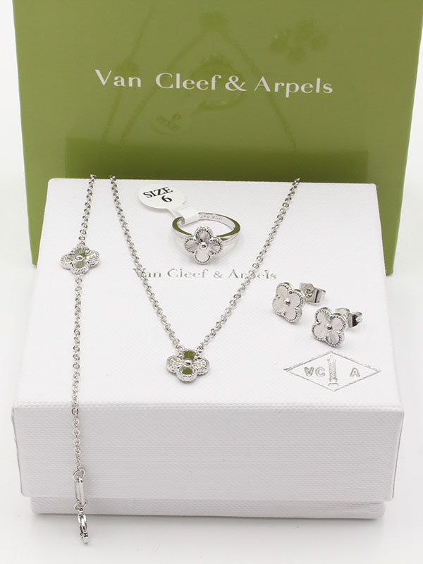 طقم فان كليف ناعم اسواره وردة اطقم van cleef فضي 6