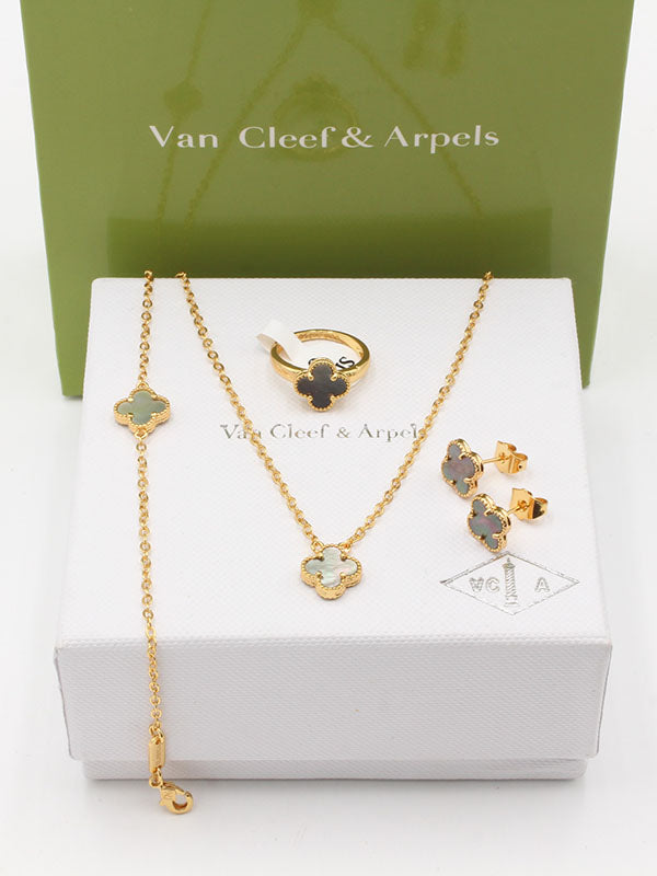 طقم فان كليف ناعم اسواره وردة اطقم van cleef رمادي ذهبي 6