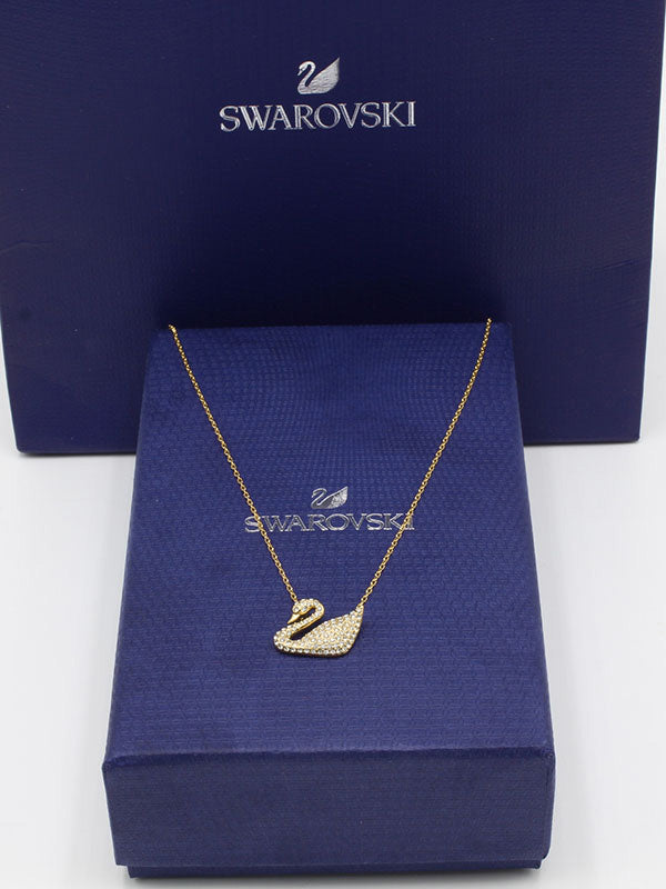سلسال سواروفسكي سوان كرستال سلسال Swarovski ذهبي