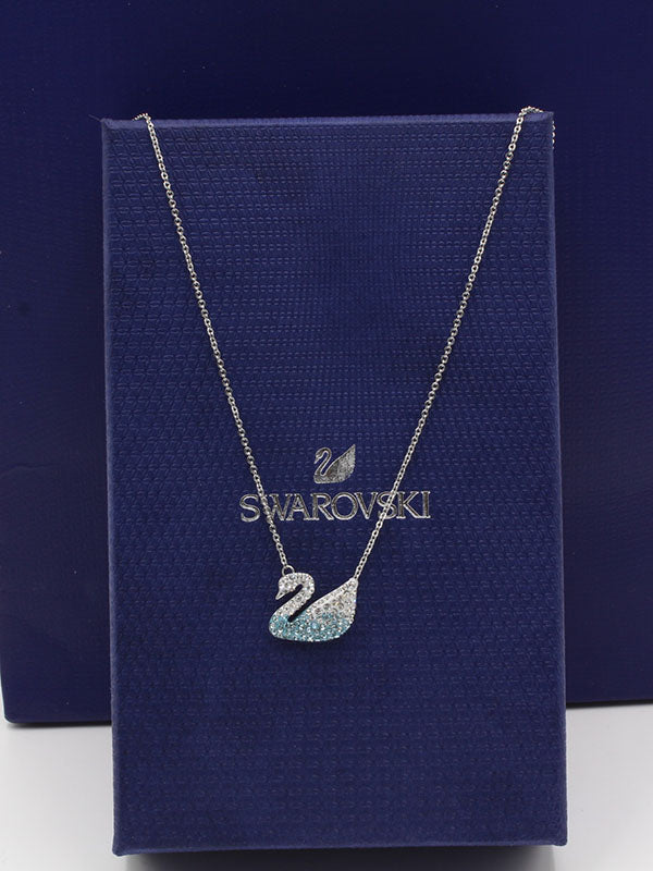 سلسال سواروفسكي سوان كرستال سلسال Swarovski سماوي فضي