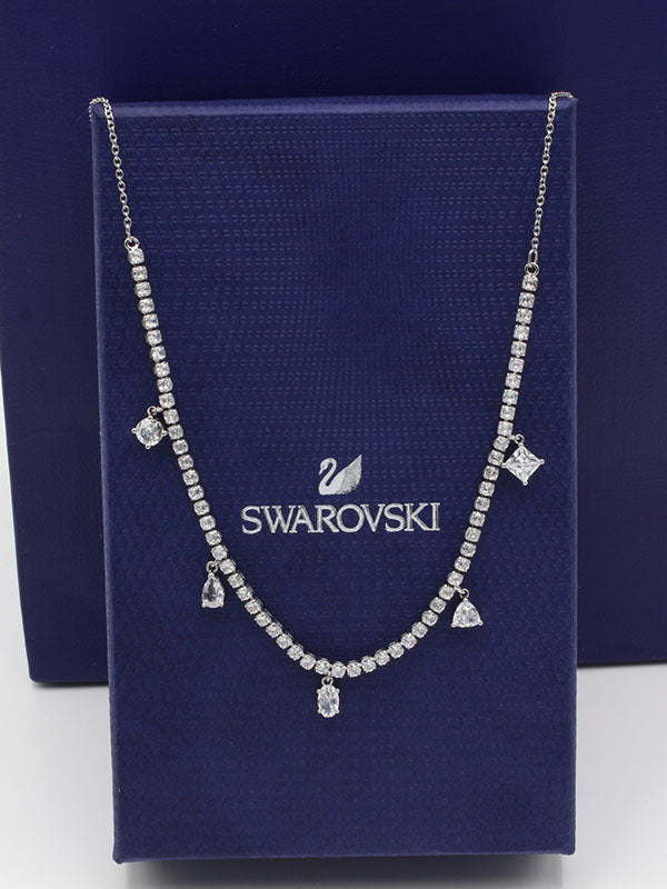 سلسال سواروفسكي تنس تشوكر زركون سلسال Swarovski فضي