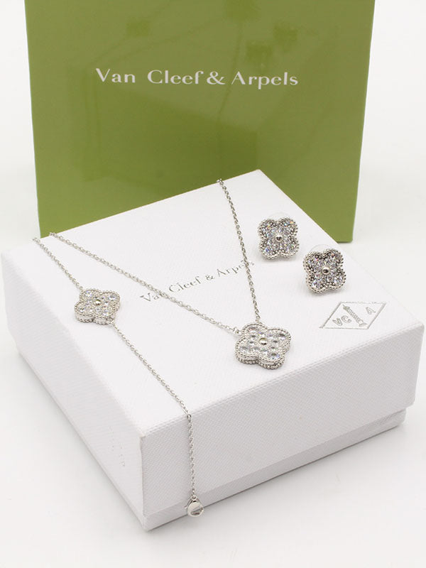 طقم فان كليف زركون وردة الجديد 3 قطع اطقم van cleef