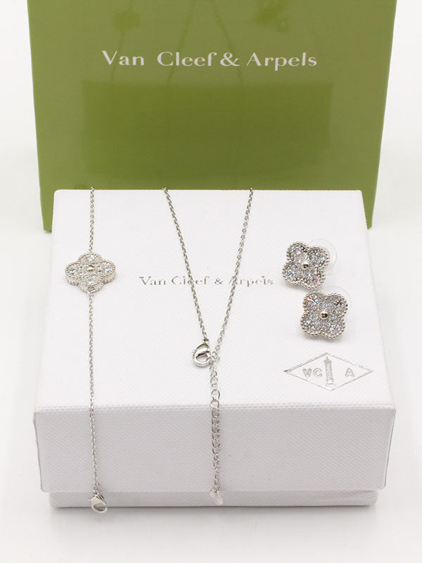 طقم فان كليف زركون وردة الجديد 3 قطع اطقم van cleef