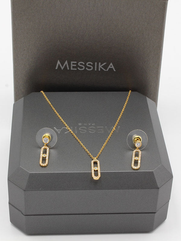 طقم ميسيكا سمبل ناعم زركون اطقم messika ذهبي