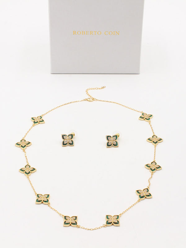 طقم روبرت كوين 10 ورود زركون اطقم roberto coin