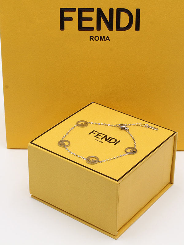 اسوارة فندي لوقو ذهبي ناعمة اسواره fendi فضي