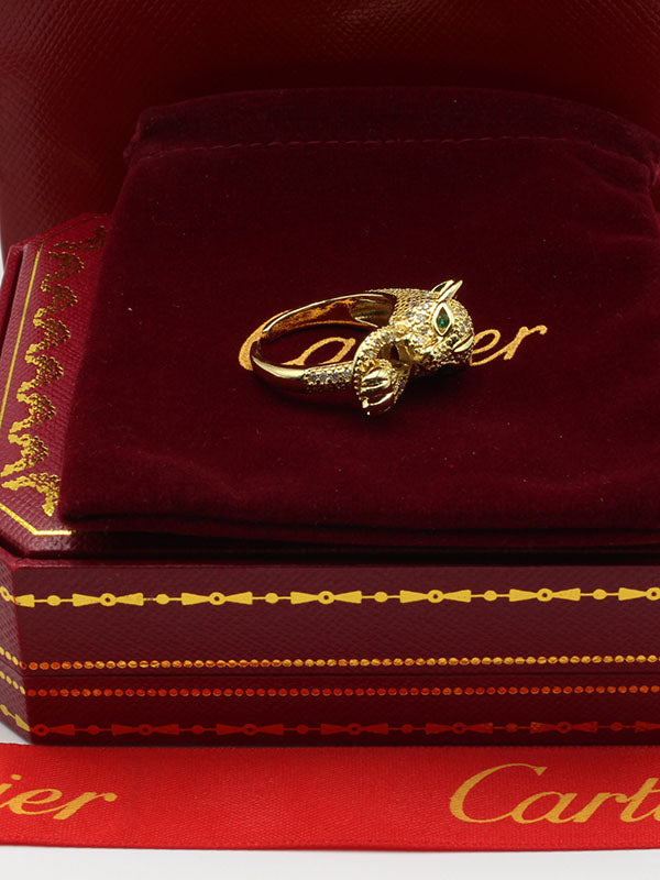 خاتم كارتير تايقر زركون قرين ايز خواتم CARTIER ذهبي