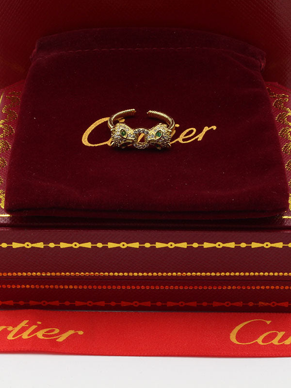 خاتم كارتير تايقر دبل فيس خواتم CARTIER ذهبي
