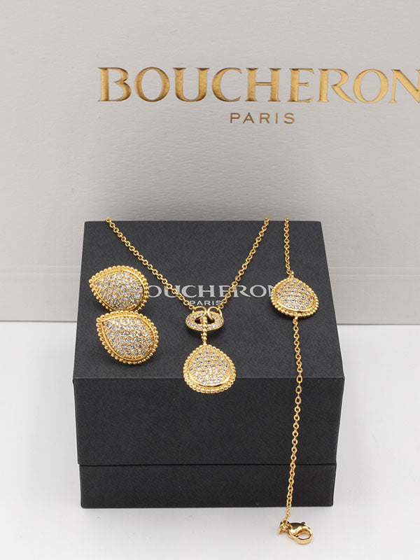 طقم بوشرون 3 قطع ناعم زركون اطقم bucheron